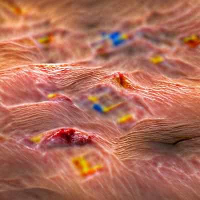 Detailed 3D Render of Skin Tissue Post-Vaccination