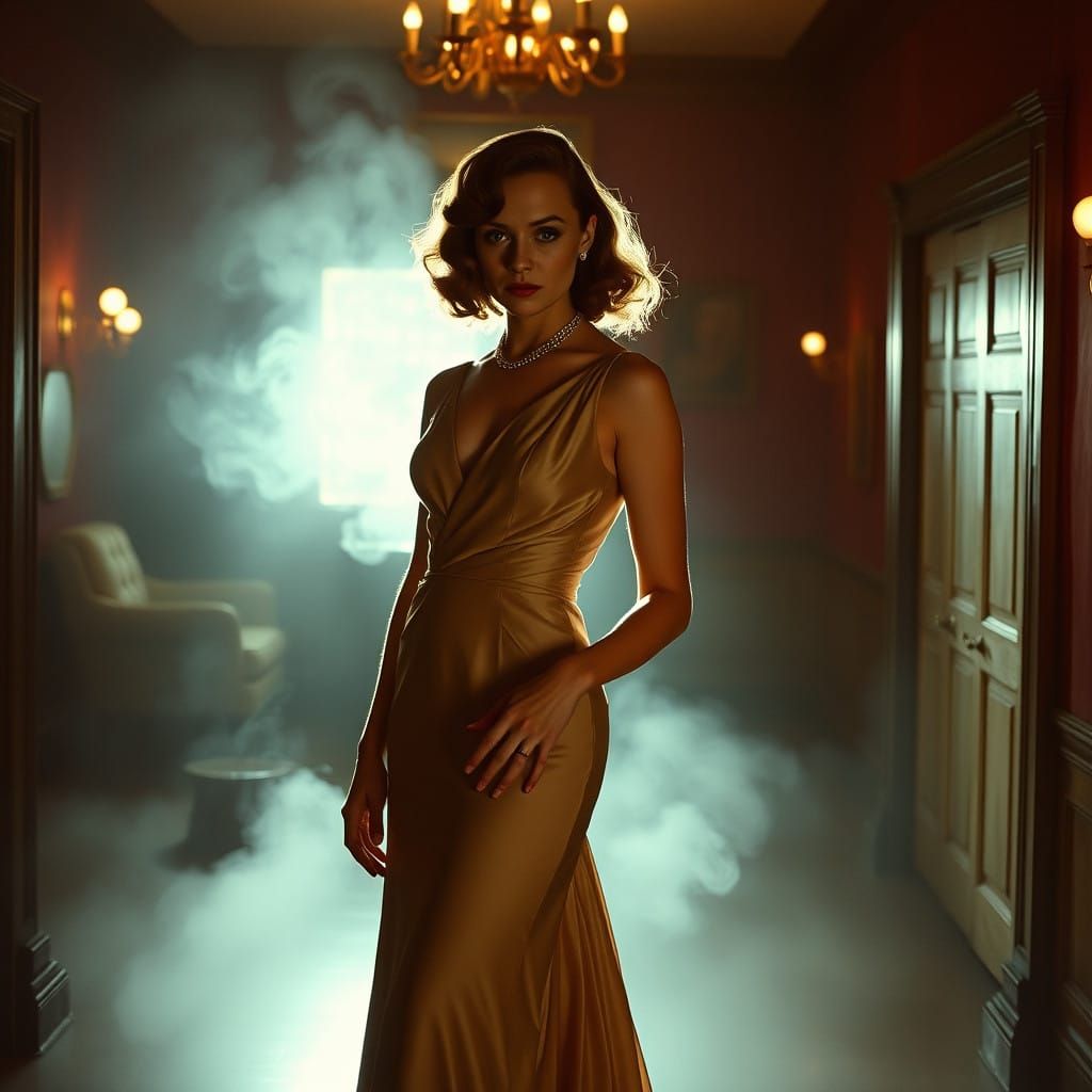 Femme Fatale in Film Noir Elegance