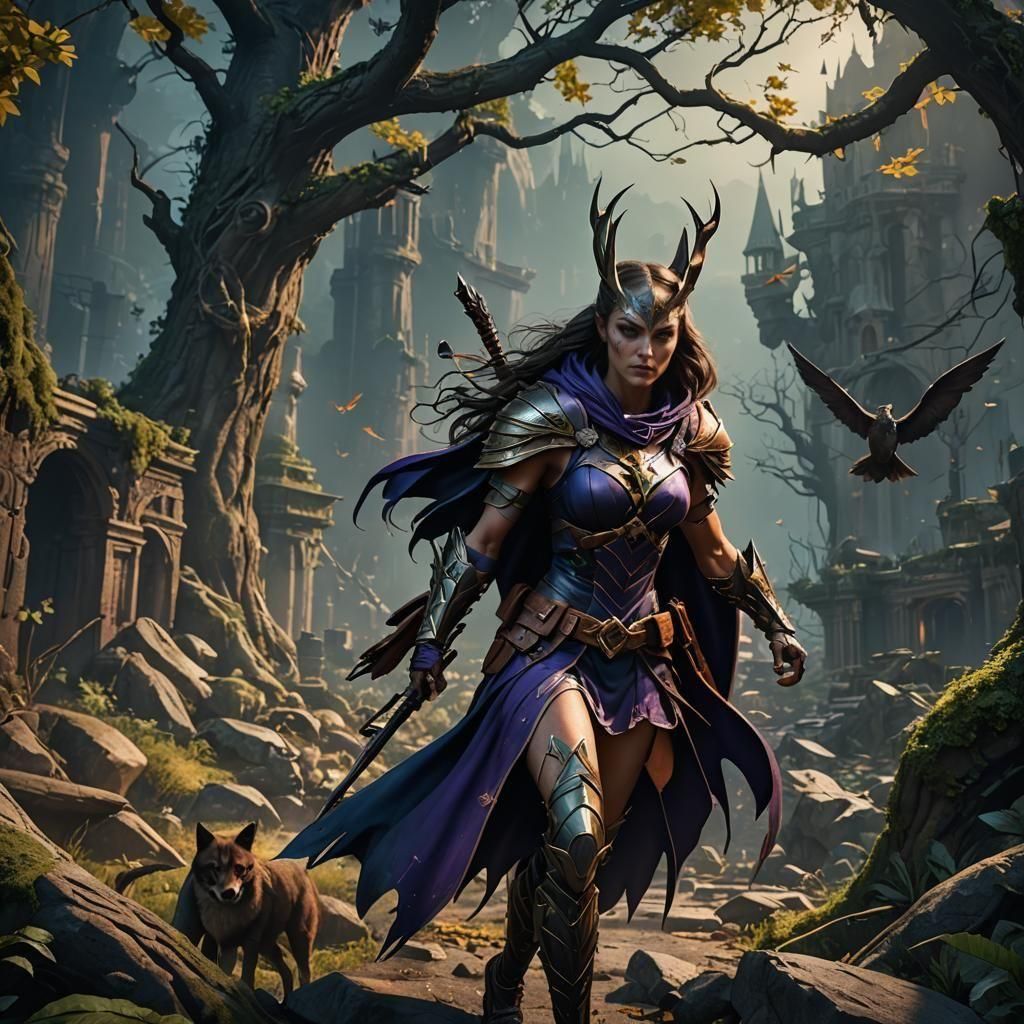 Huntress DC: Detailed Matte Painting in 8K