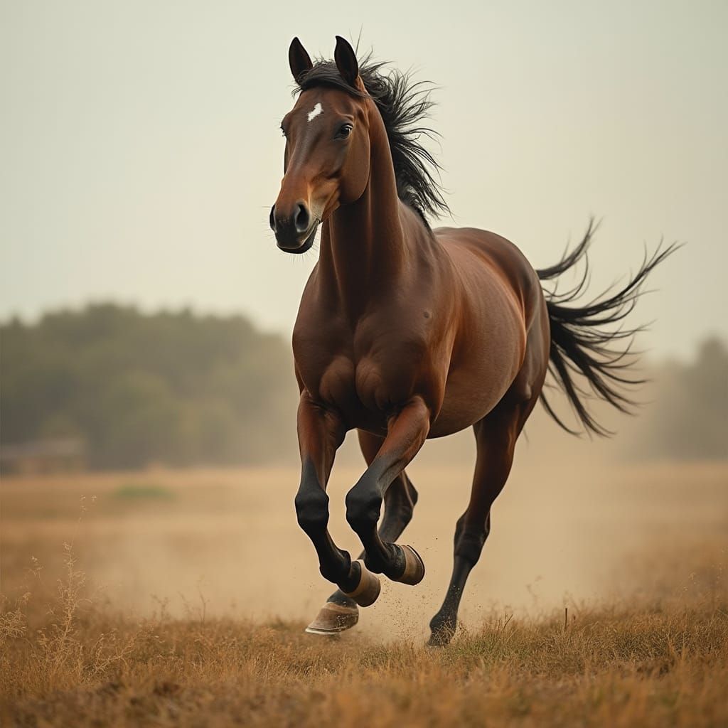 Magnificent Running Horse Captured by AI