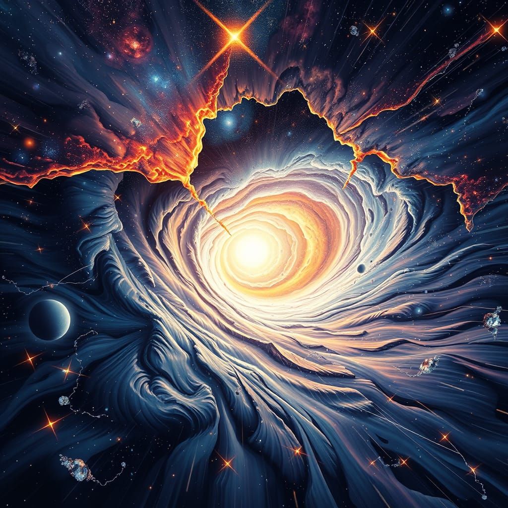 Cosmic Shockwave in Hyperrealistic Splash Art