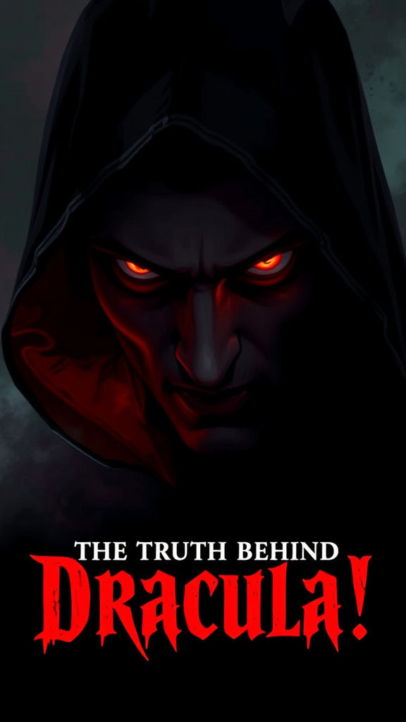 Ominous Dracula Silhouette with Glowing Red Eyes
