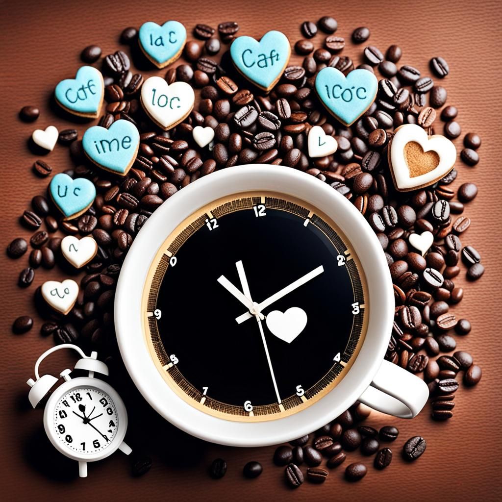Coffee Bean Clockwork Gears: Surreal Love Timepiece