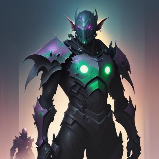 Cyberpunk Goblin Knight in Action Painting