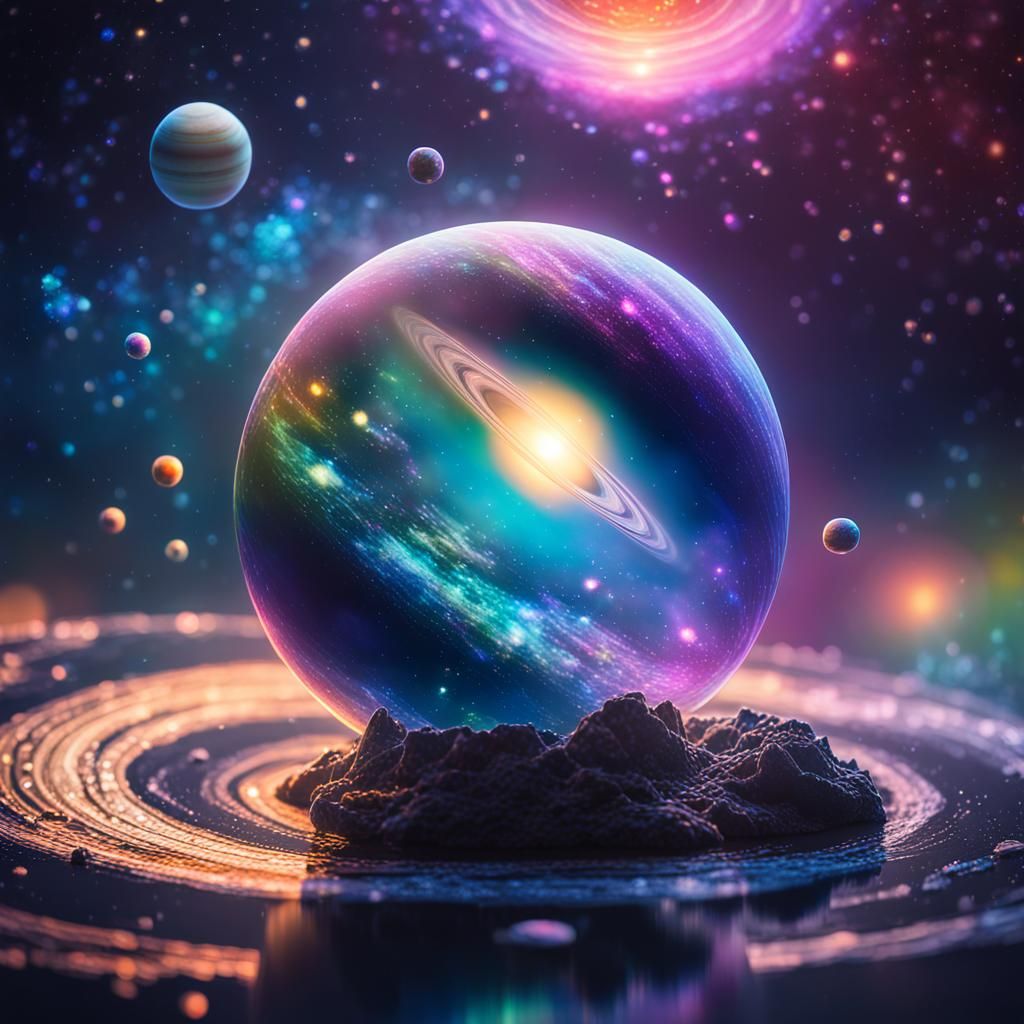 Iridescent Alien Lily in Space: Holographic Macrophotography