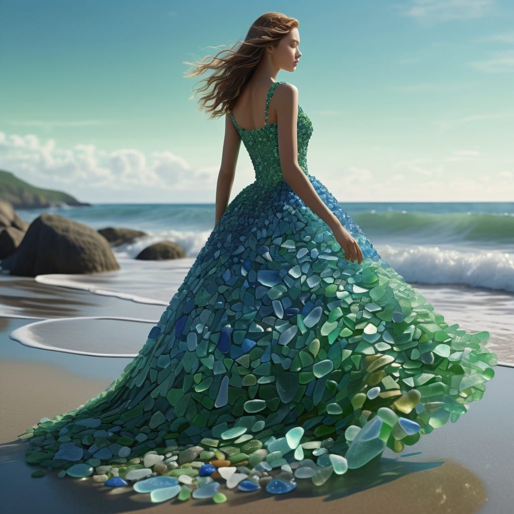 A Sea Glass Ball Gown
