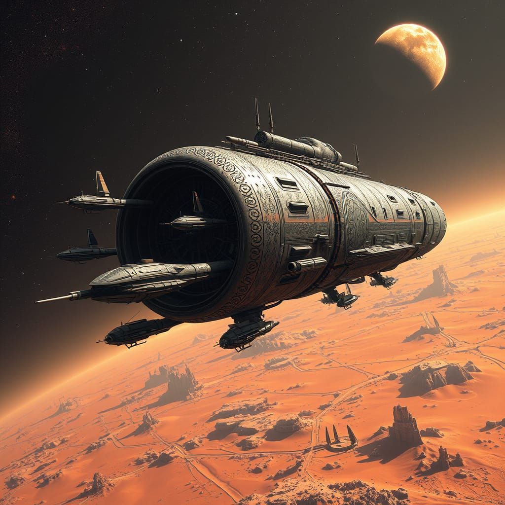 Massive Spaceship Arrives on Desert Planet Arrakis