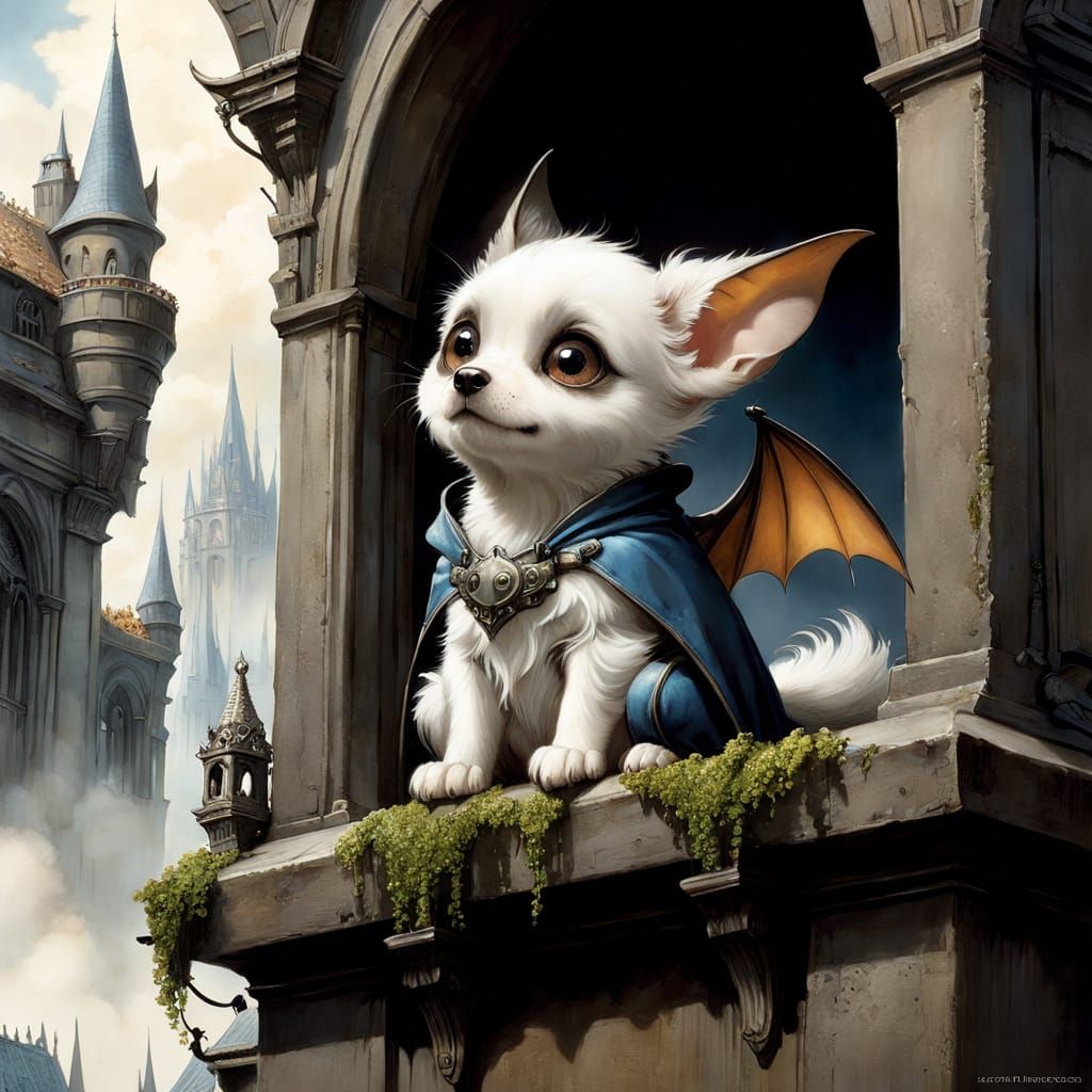 Bat Pup Seeks Ancient City Views