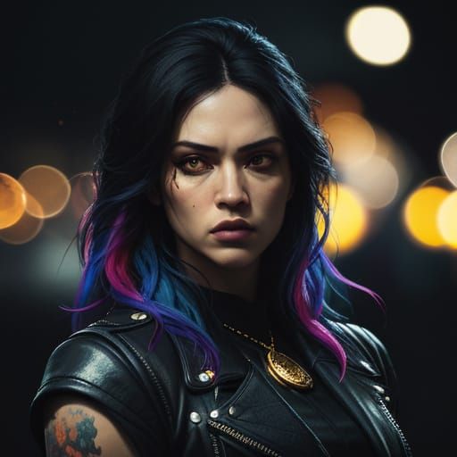 Intense Woman Portrait in Moody Film Style