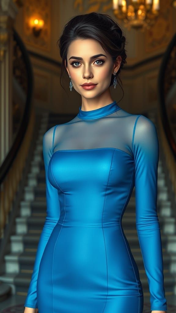 Elegant Fantasy Woman in Ornate Setting