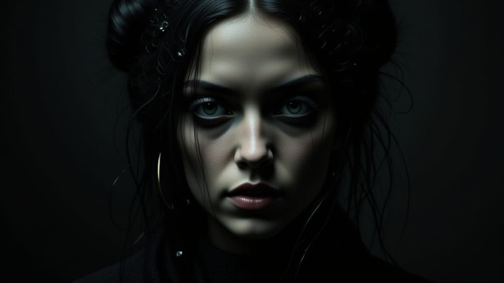 Character Portrait in Dark Shadowy Amnesia Style