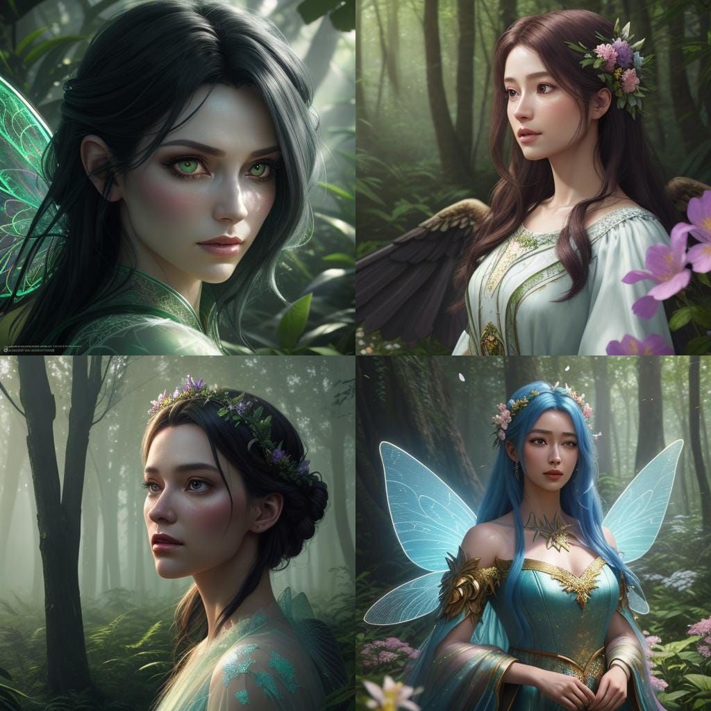 Fairy Transformation in Hyperrealistic Digital Painting