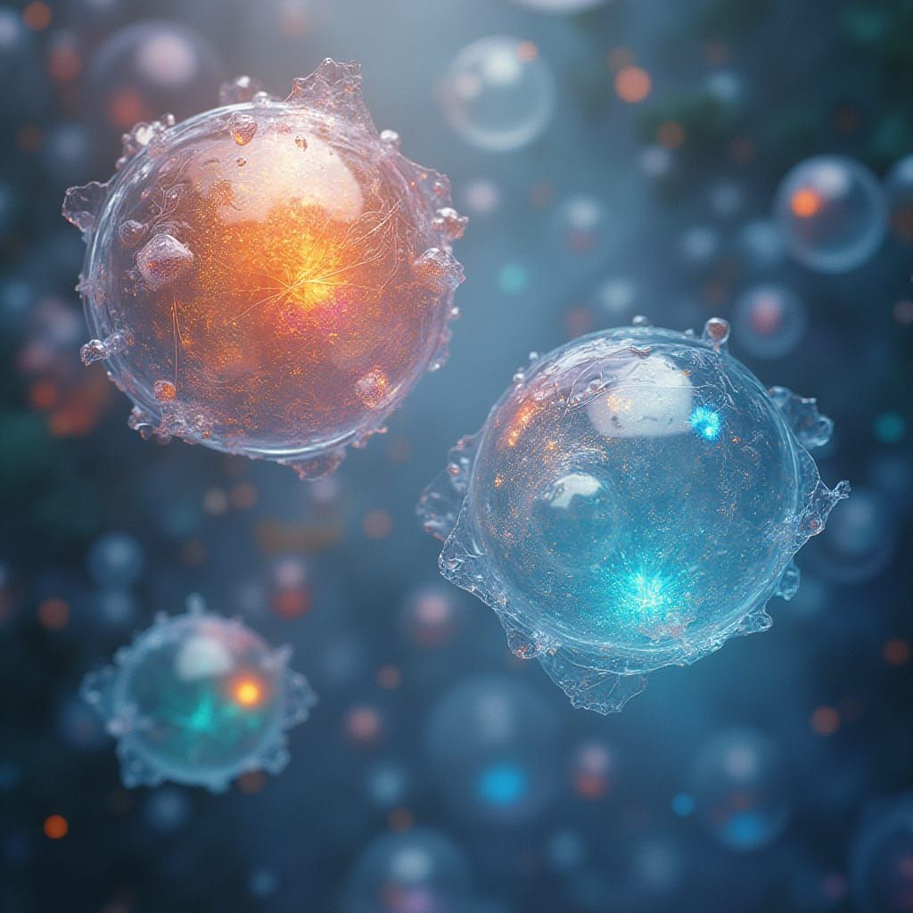 Vibrant, Ethereal Orbs in Cosmic Color Fields