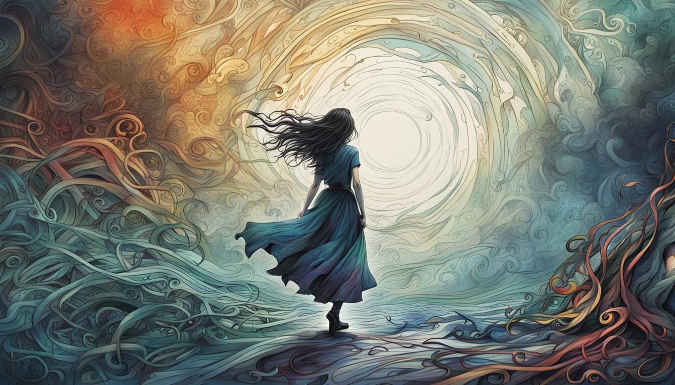 Haunting Spectral Girl Illustration in Clive Barker Style