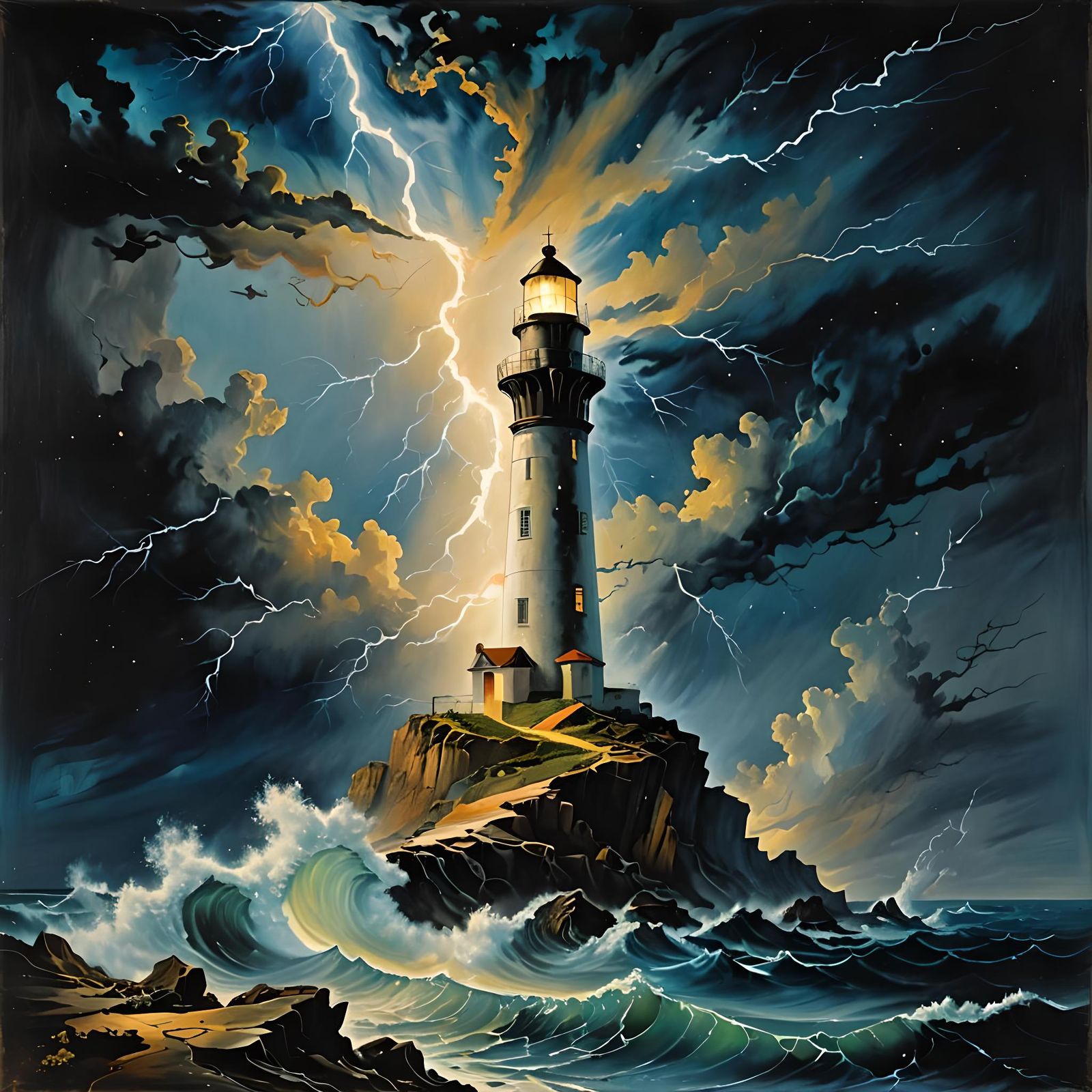 storm around a lighthouse