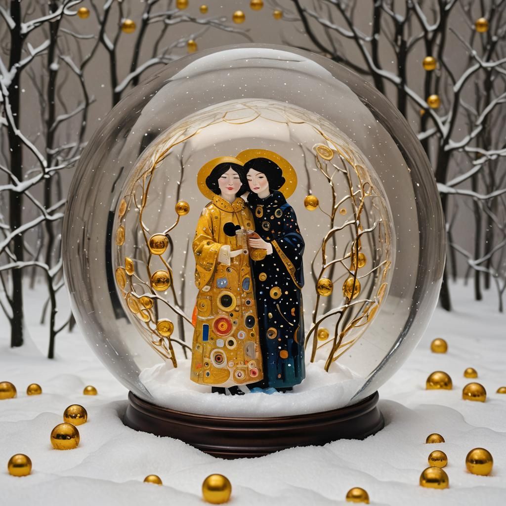 Klimt inside a snow globe