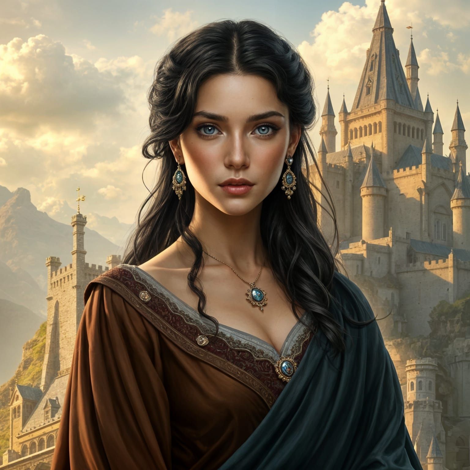 Noble Woman with Dark Hair in Minas Tirith