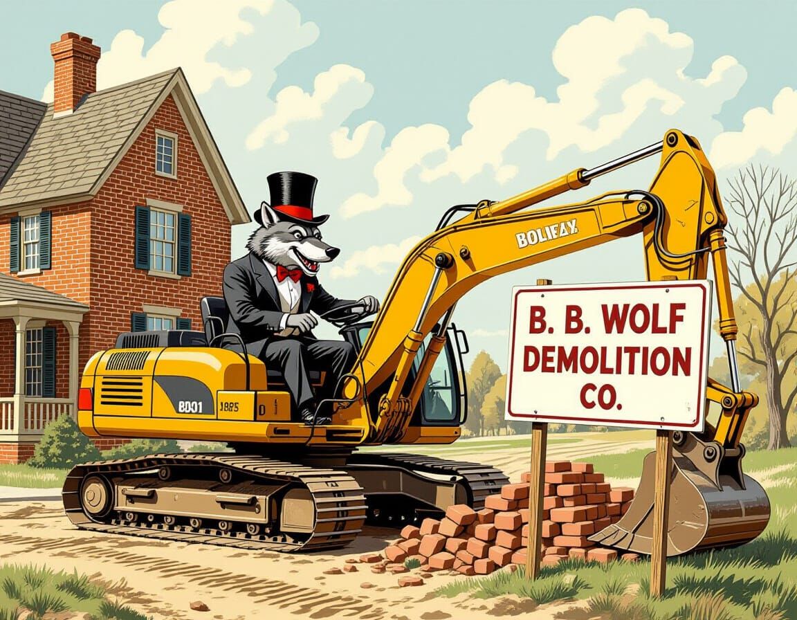 Big Bad Wolf Demolition in Rockwell Style
