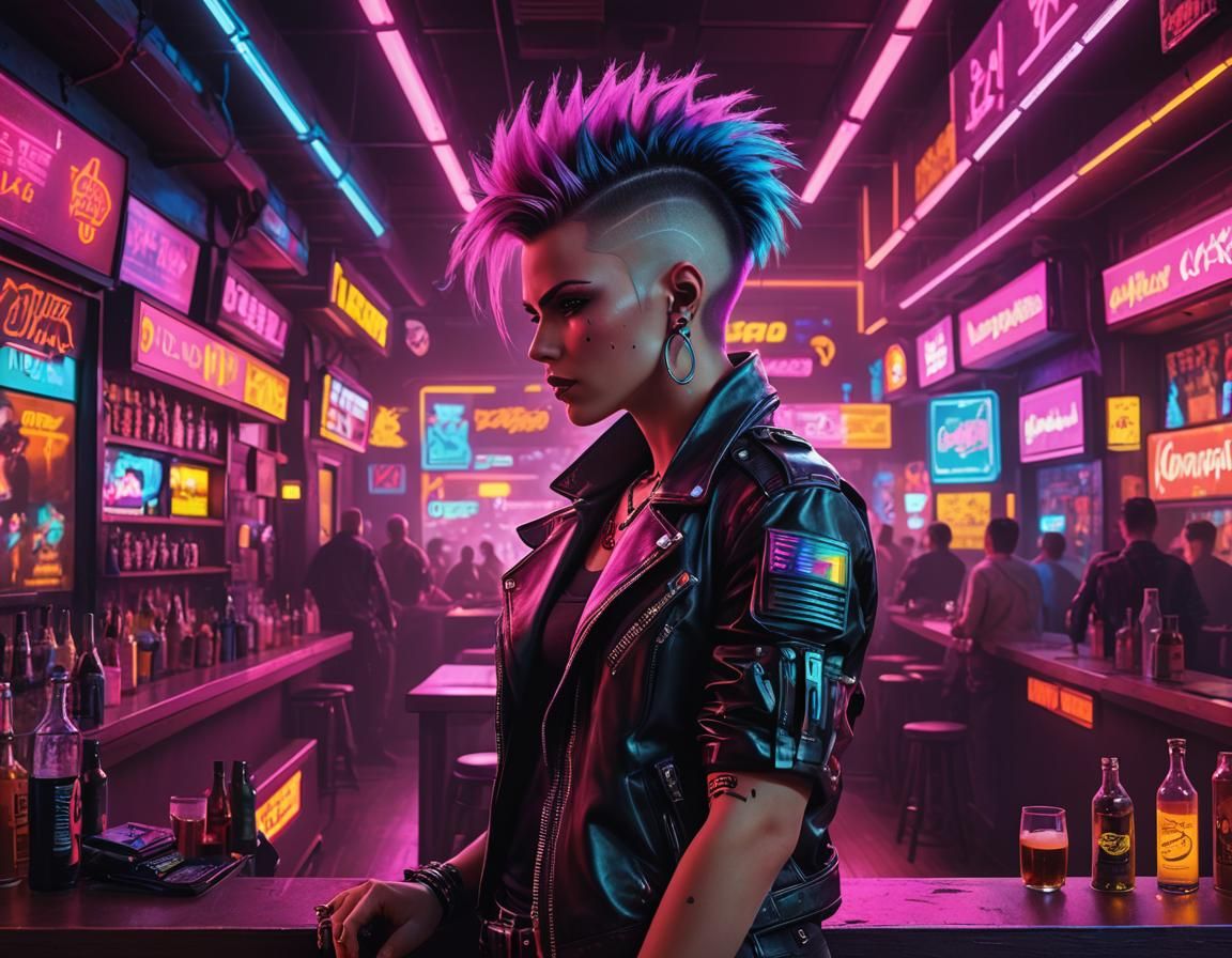 Cyberpunk Rocker Girl