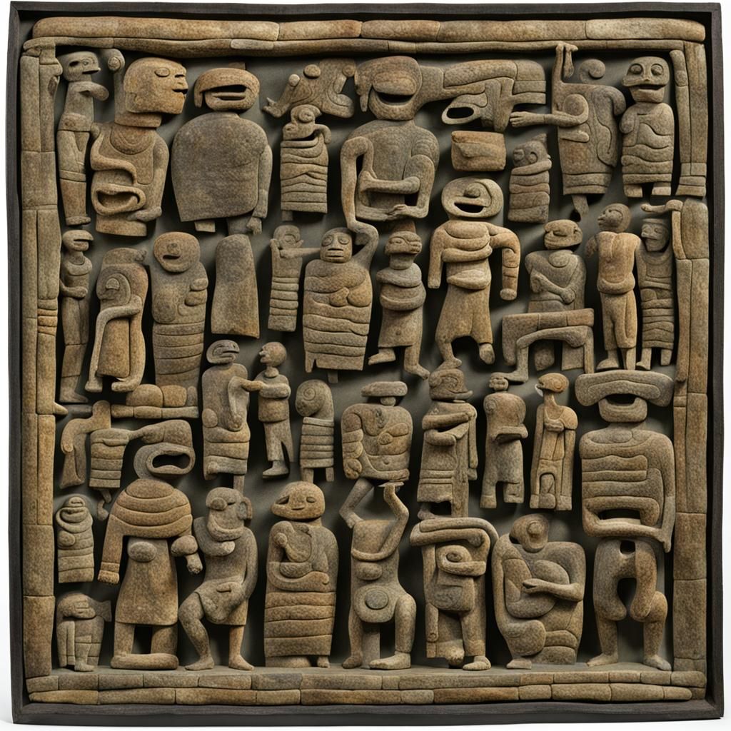 Serpentine Figures Depicting Human Bodies