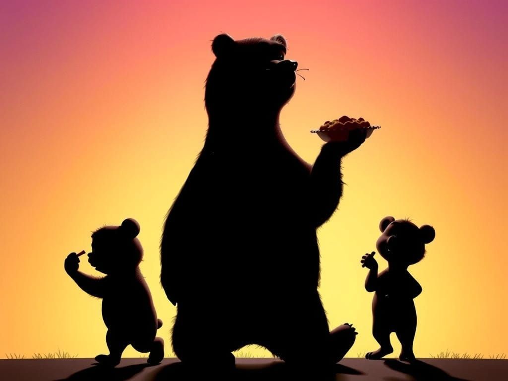 Mama Bear Bakes in Vibrant Pixar Style