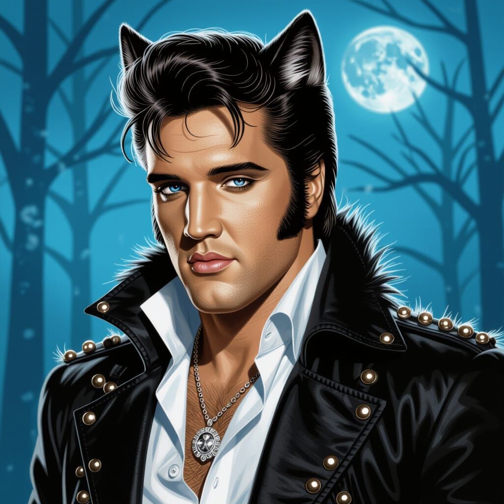 Elvis The Wolf Man Rocking Out