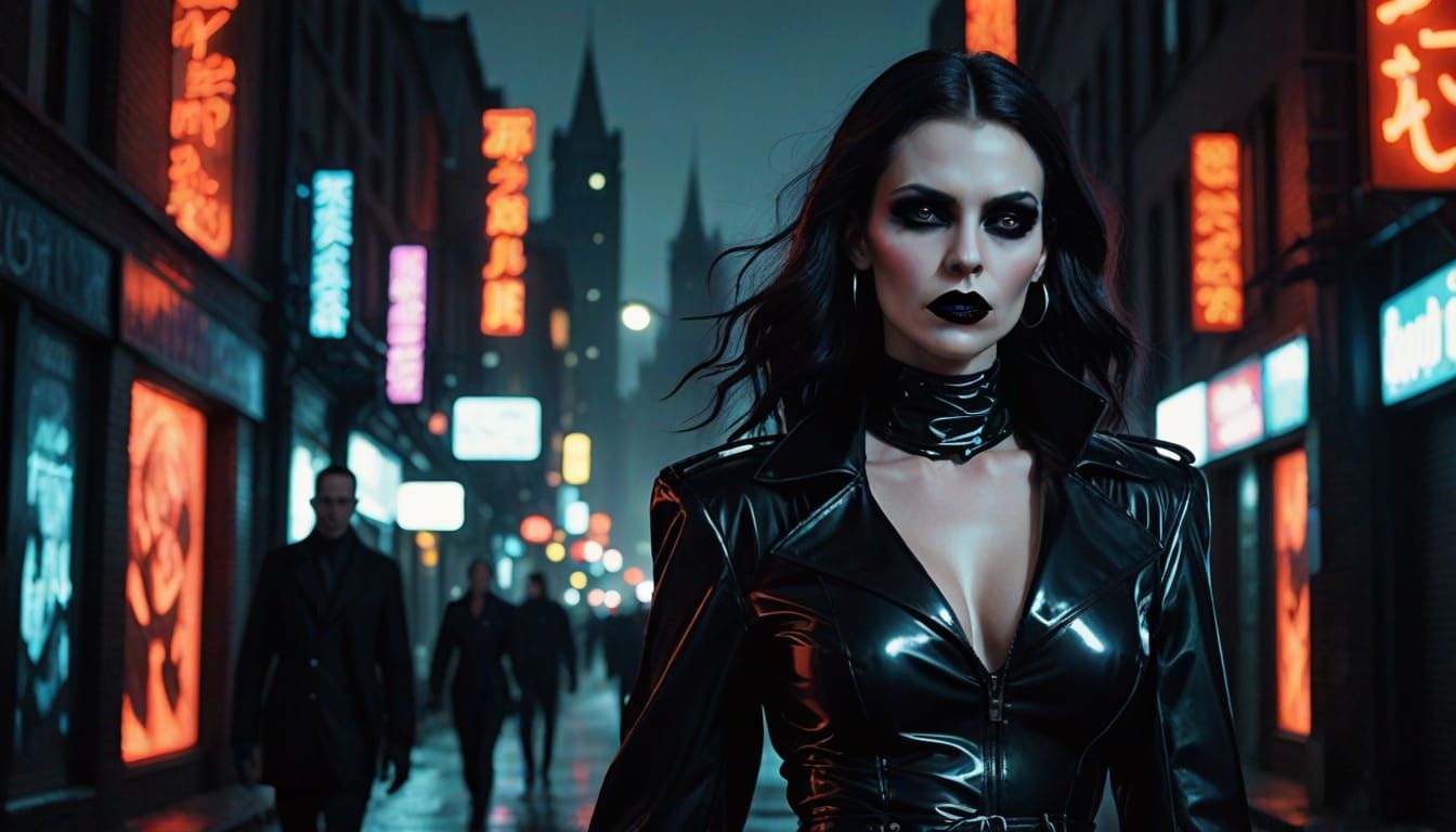 Vampire in Modern City: Gothic Digital Art