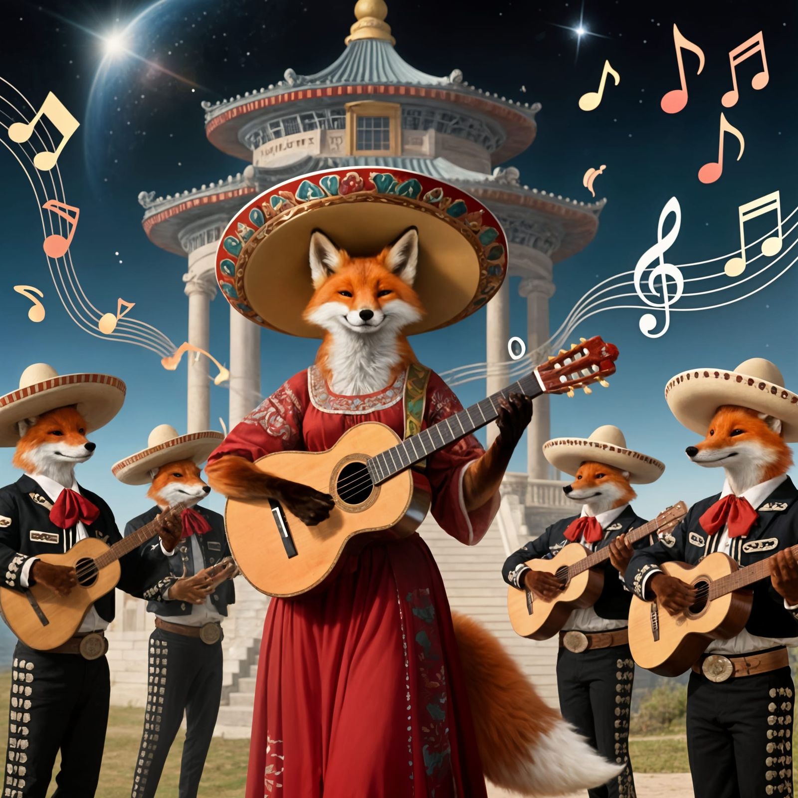 Fox Immortal Plays Guitar in Celestial Pagoda