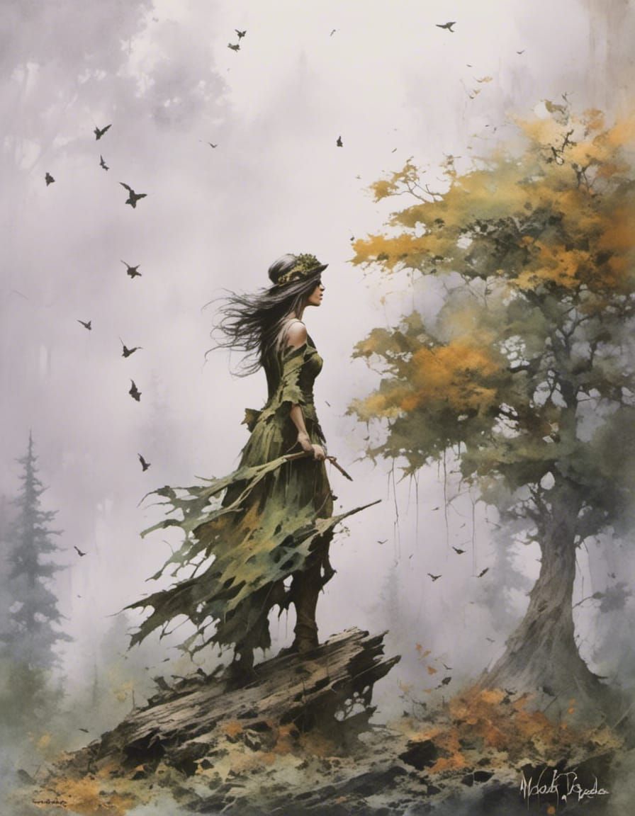 Ethereal Woodland Witch Album Cover Photography