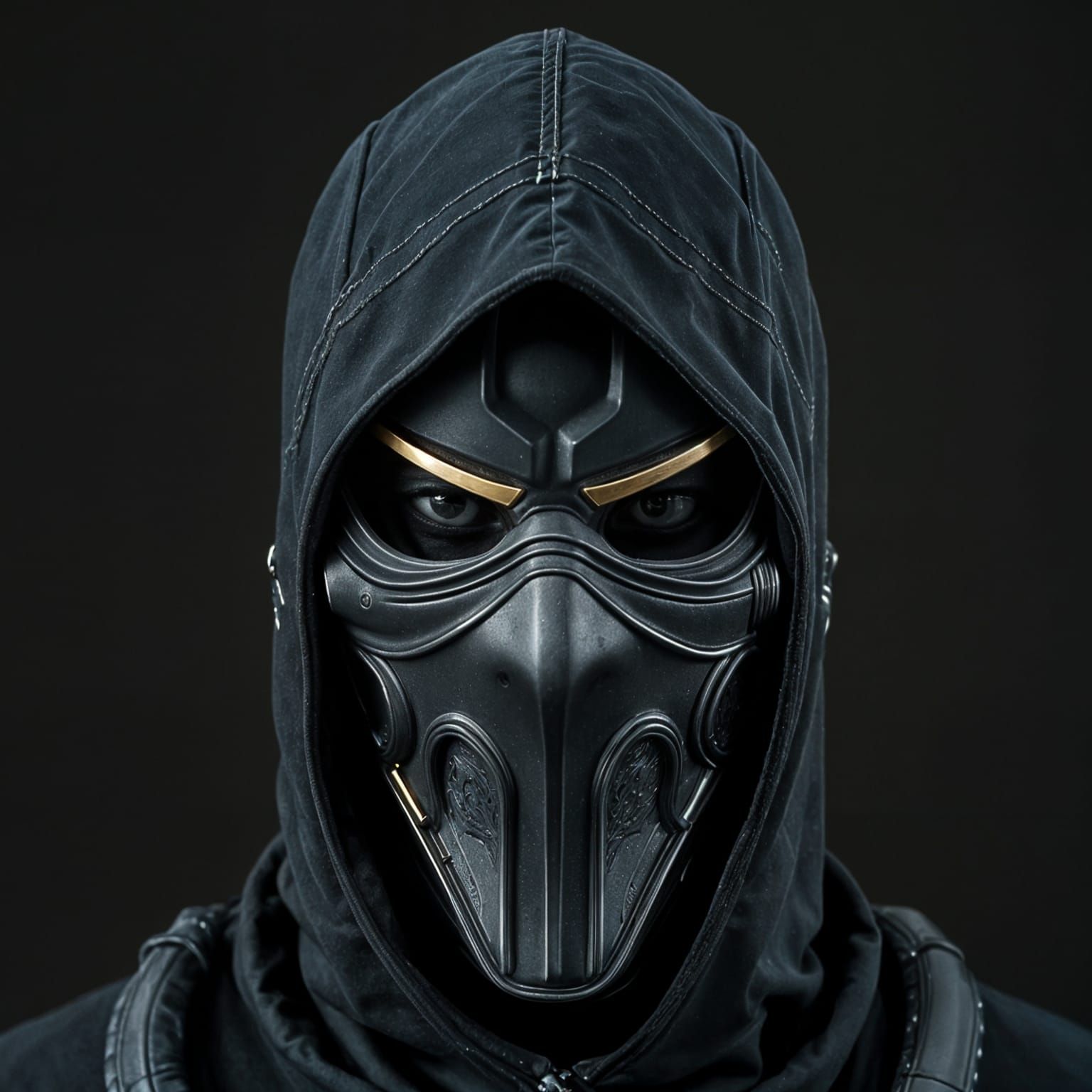 Hooded Ninja Mask in Cinematic Style