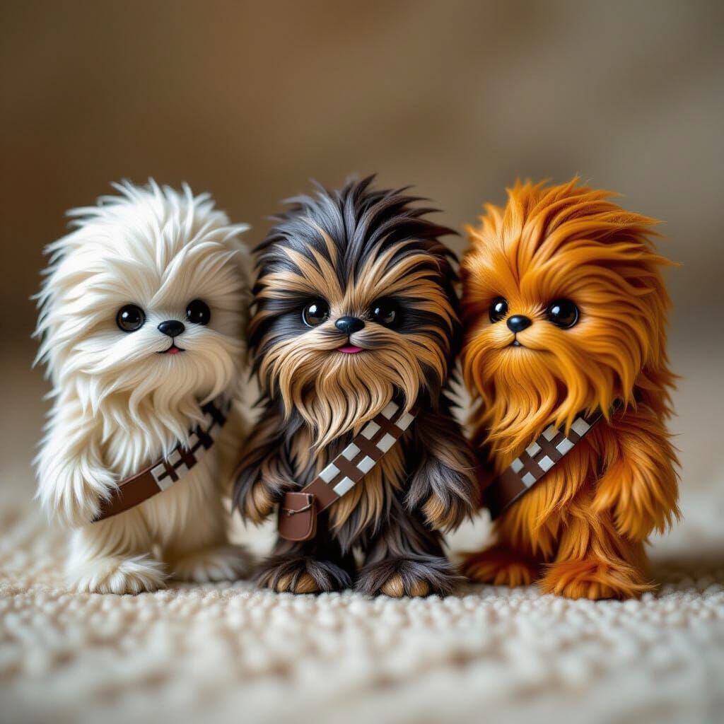 Chibi Miniature Wookiees: Fluffy and Fuzzy