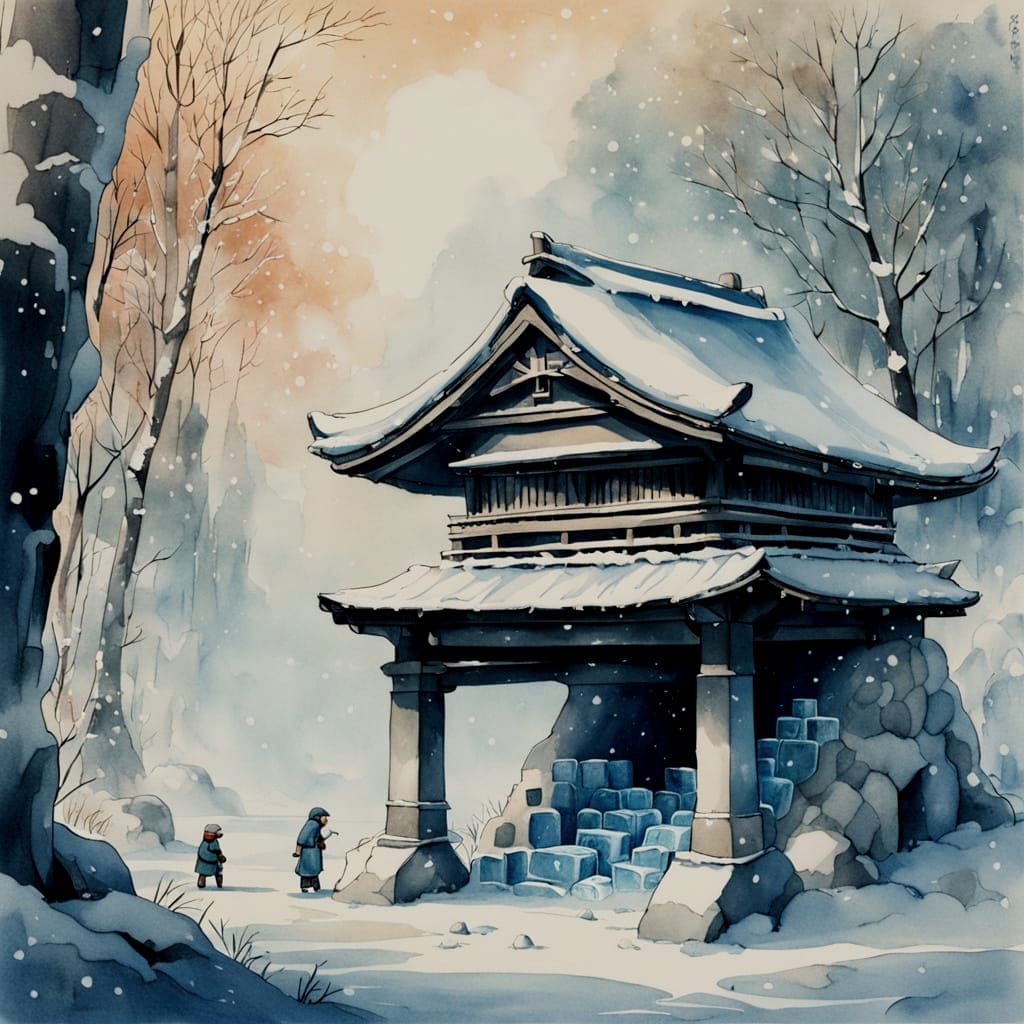 Frozen Japanese Water Spirit Kiln Scene