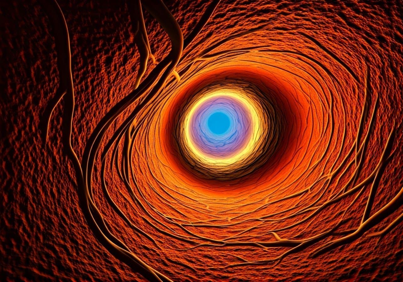 Intricate Root System in Canal