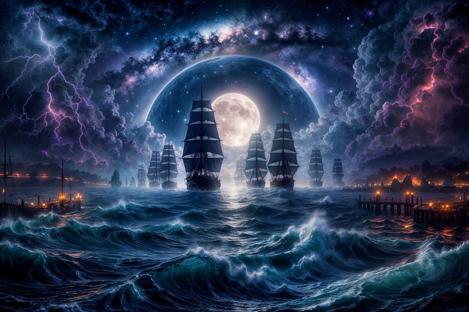 Ghost Fleet Arrives Under Starry Sky