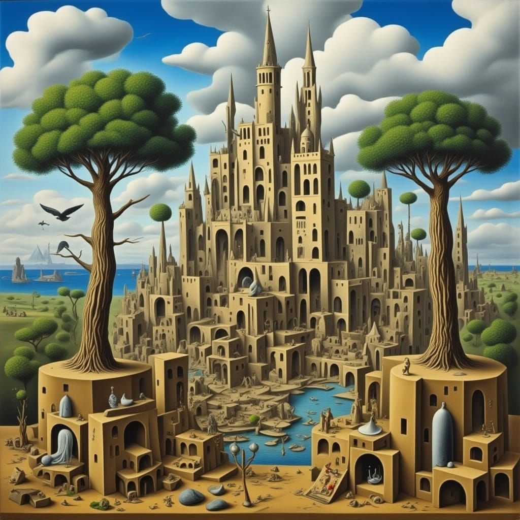 Surreal Landscape in Dark Fantasy Style