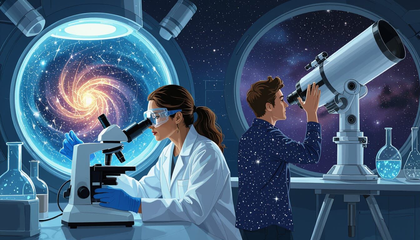 Scientists Explore Microscopic and Cosmic Worlds