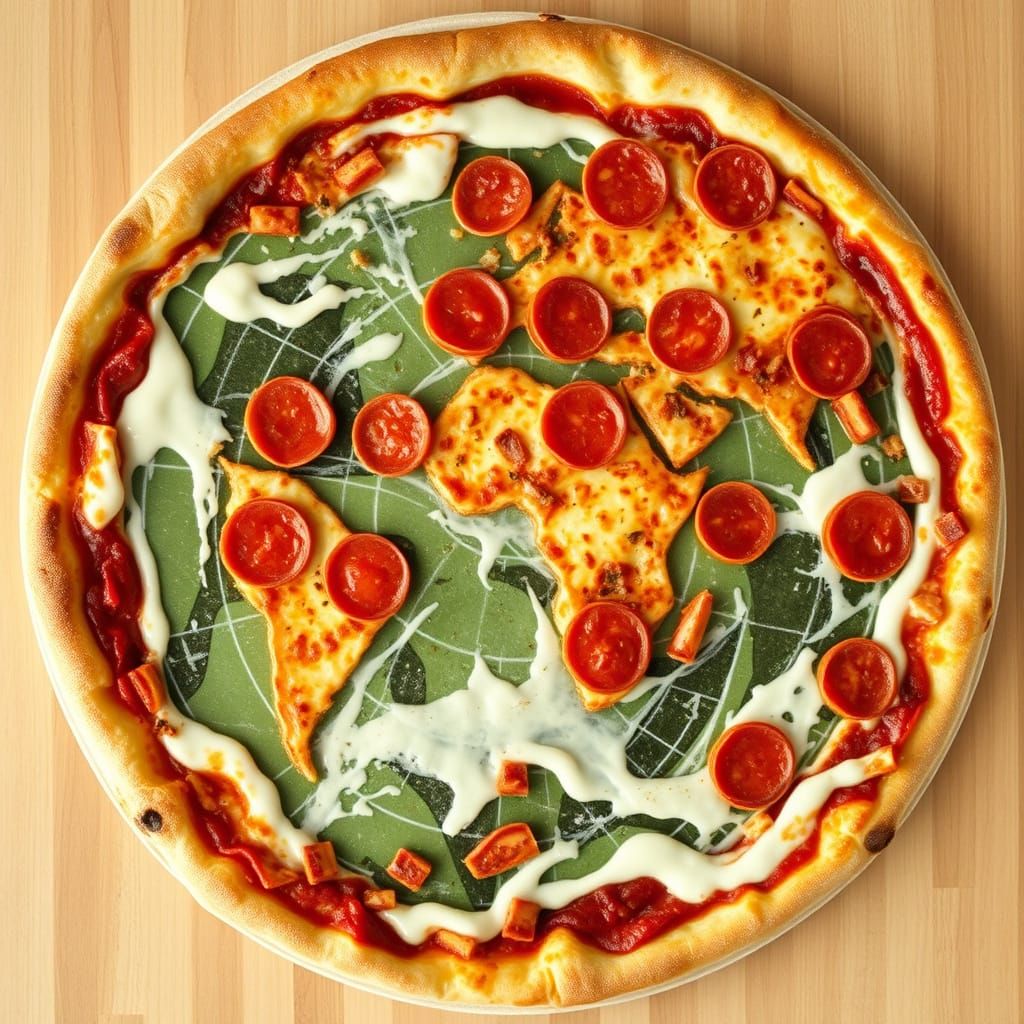 Flat Earth Pizza: A Culinary World Map
