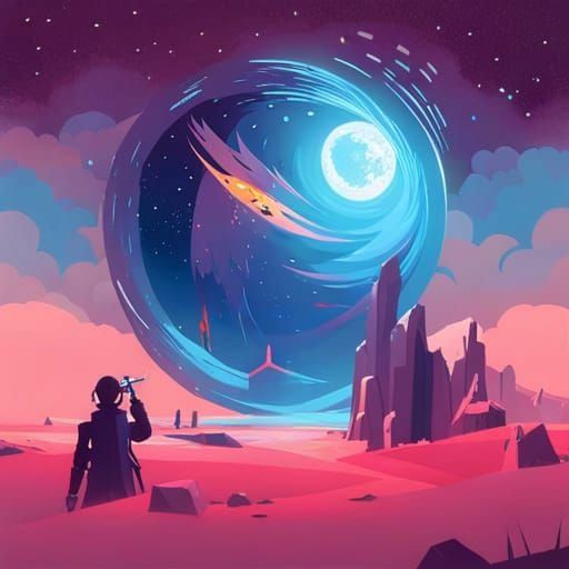 Electric Space Pirate: Matte Oil Painting in 8k