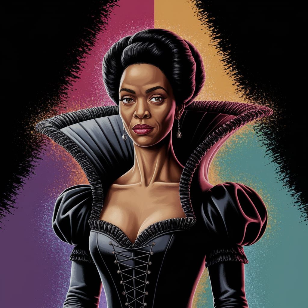 Elegant Evil Queen Portrait in Hyper-Detailed Style