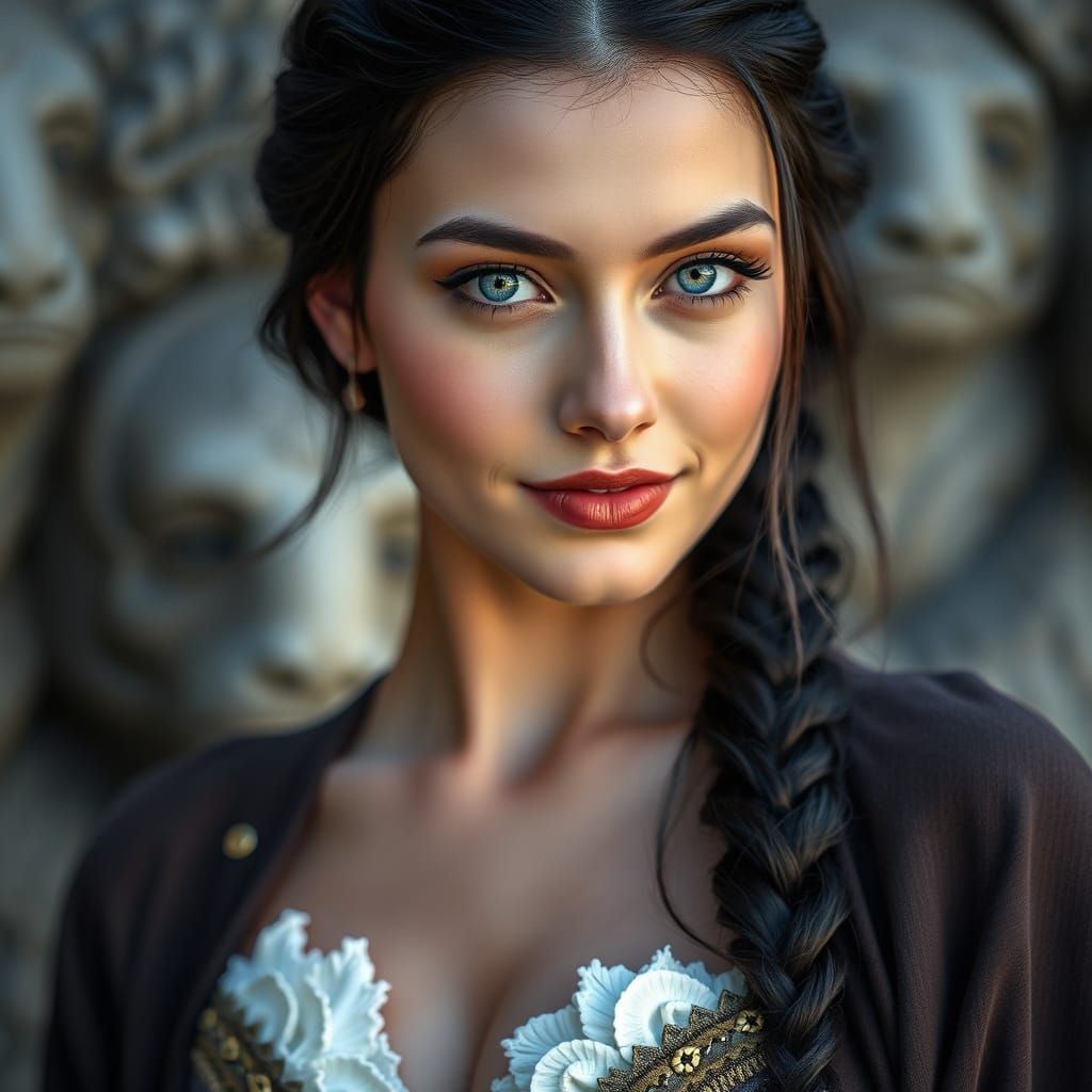 Viking Supermodel in Elegant Outdoor Setting