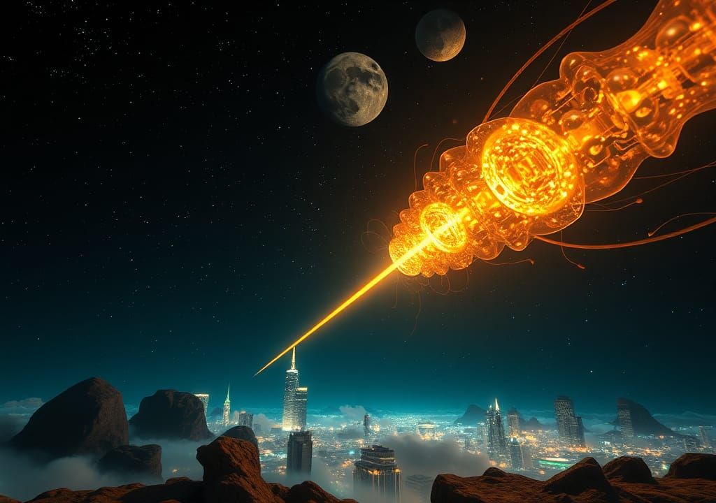 Surreal 3D Physalis in Abstract Digital Art