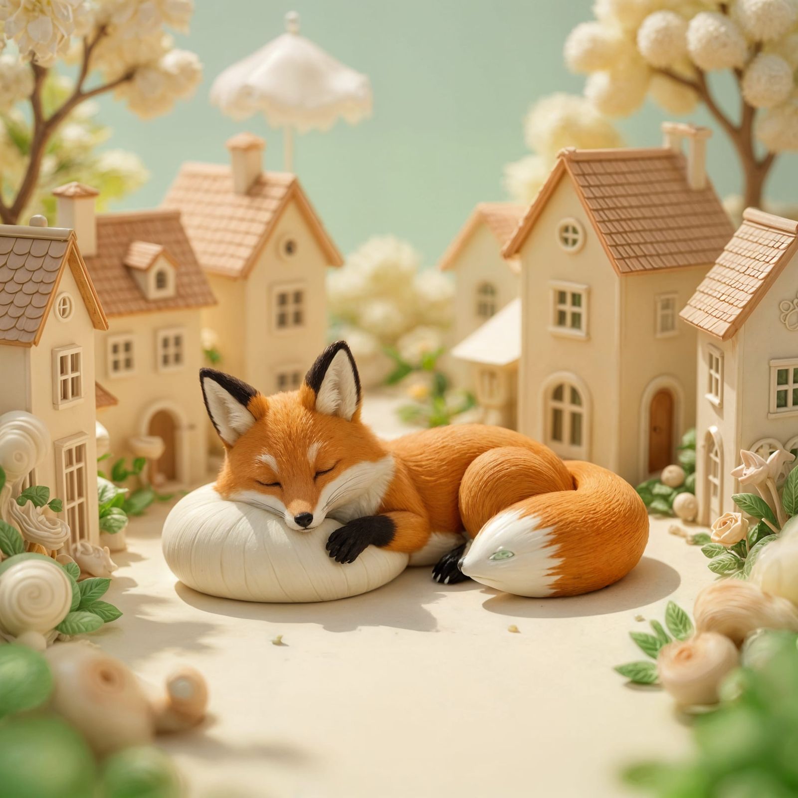 Dreamy Fox Diorama in Enchanted Miniature Village