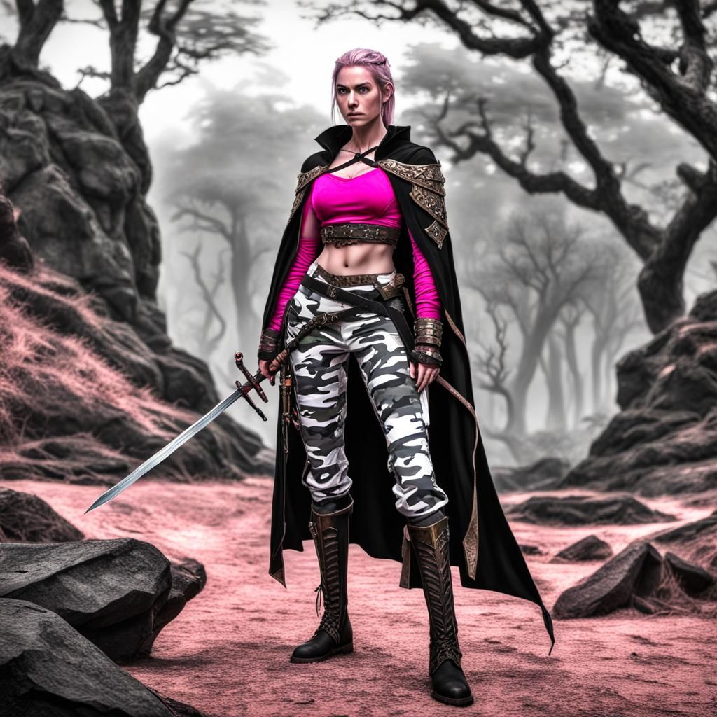 Half Elf Fighter Mage with Longsword