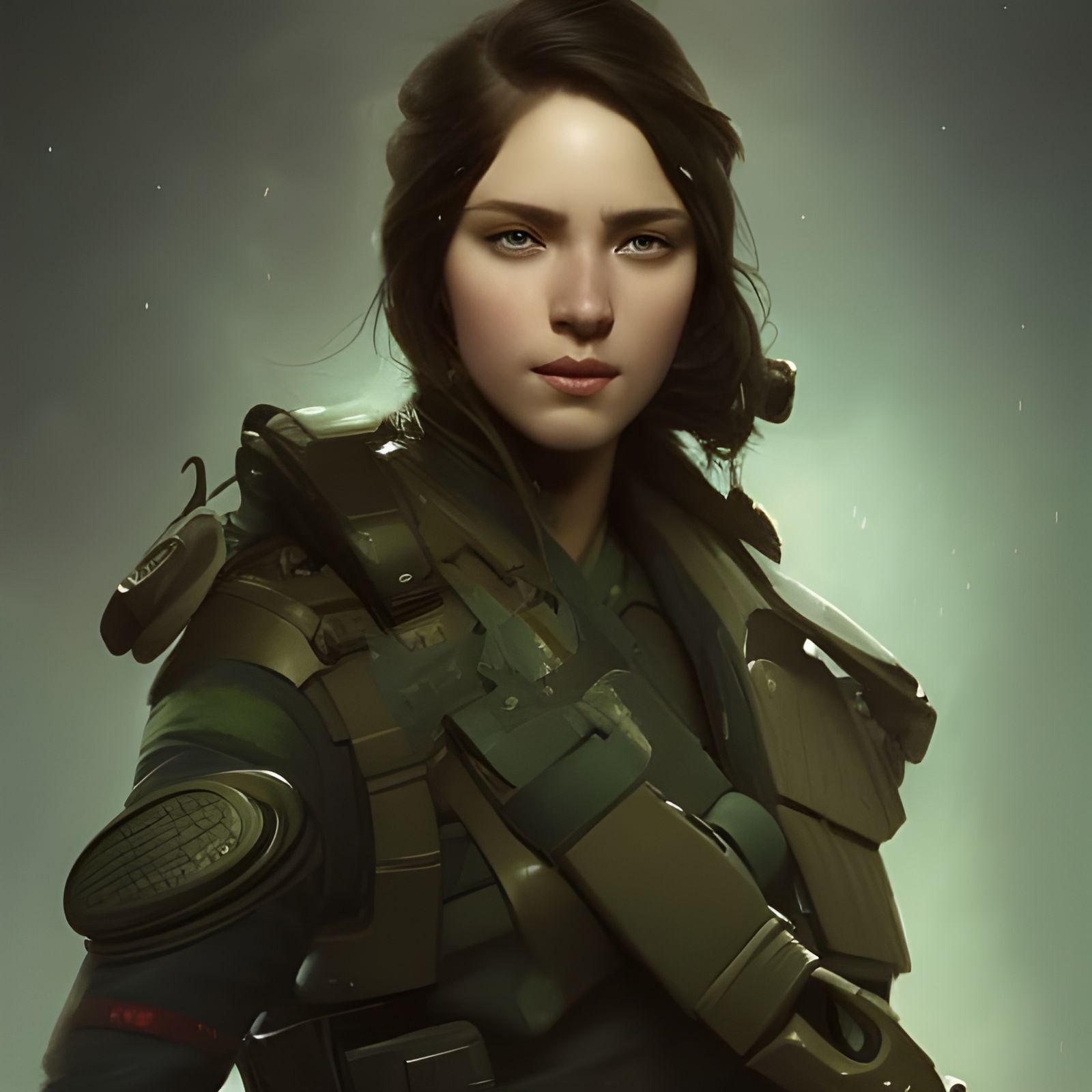 Futuristic Brunette Soldier Portrait in Unreal Engine 5