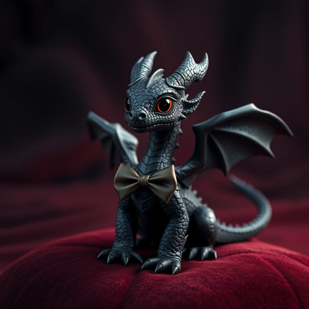 Realistic Fantasy Dragon Concept Art in a Velvet Background
