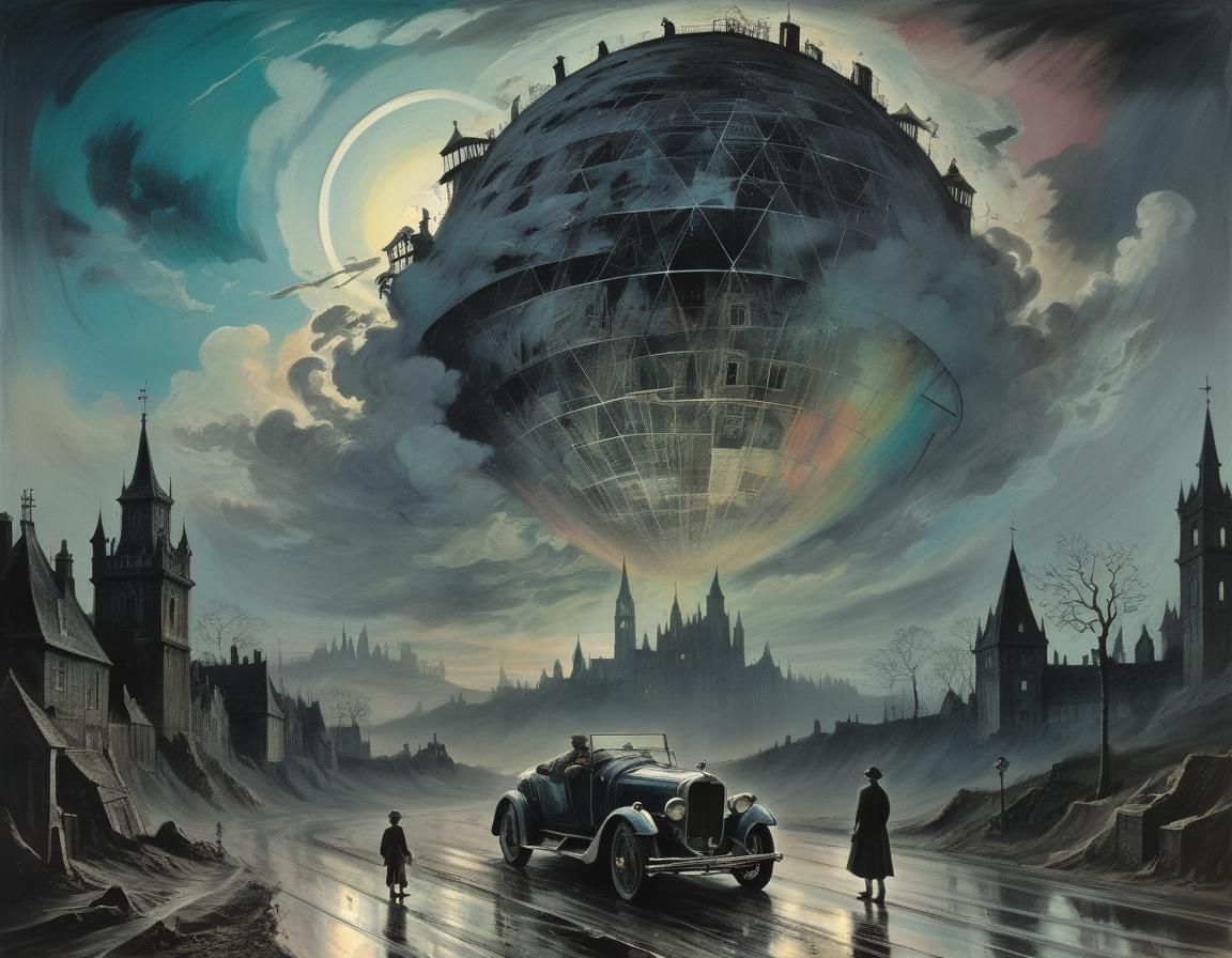 Dreamscape in Rococo Style with Dazzling Sky