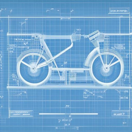 Bike Blueprint in 3D Architectural Style