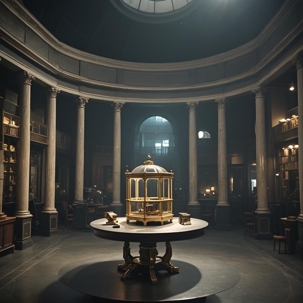 Elegant Cinema Still Life in Dark, Detailed Setting