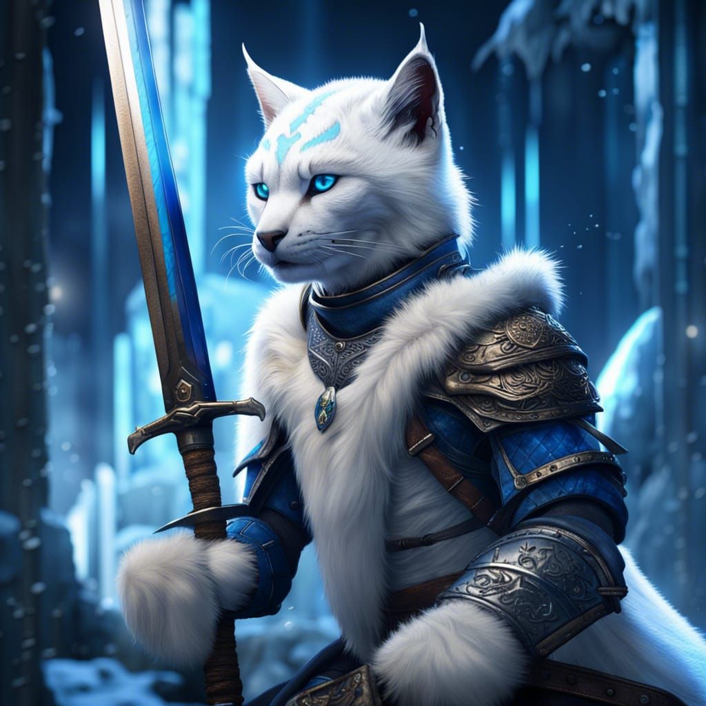 Tabaxi Paladin with Longsword Under Polar Star