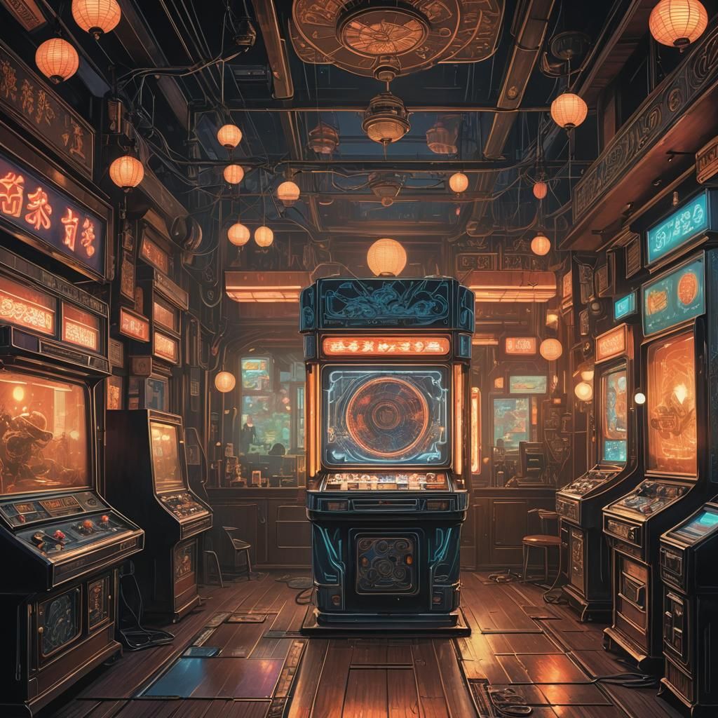 Vintage Pachinko Machine Emitting Smoke, Retro Aesthetic